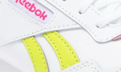 Shop Reebok Glide Sneaker In White/ Pink/ Acid Yellow