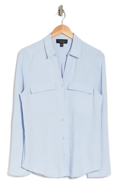 Shop Laundry By Shelli Segal Long Sleeve Blouse In Light Blue