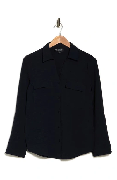 Shop Laundry By Shelli Segal Long Sleeve Blouse In Navy