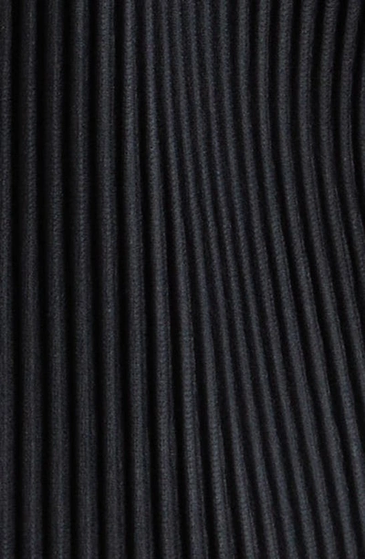 Issey Miyake Pleated Black Polo Shirt With Boxy Silhouette In Black