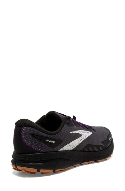 Shop Brooks Divide 4 Gore-tex® Waterproof Trail Running Shoe In Black/ Blackened Pearl/ Purple