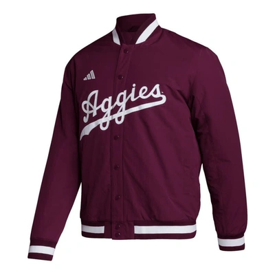 Shop Adidas Originals Adidas Maroon Texas A&m Aggies Baseball Coaches Full-snap Jacket