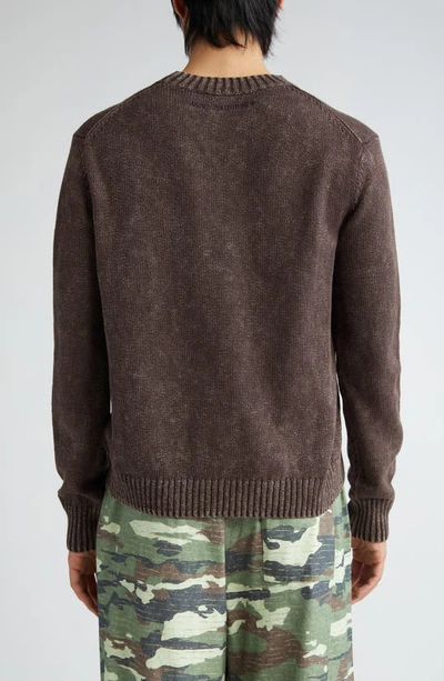 Shop Acne Studios Acid Wash Organic Cotton Sweater In Coffee Brown