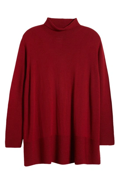 Shop Marina Rinaldi Oversize Wool Blend Mock Neck Sweater In Red