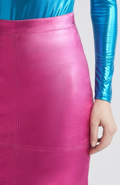 Nikki Lund Iggy Metallic Maxi Skirt In Pink