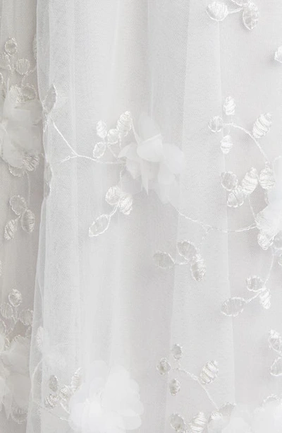 Nikki Lund Audra Floral Appliqué Chiffon Maxi Skirt In White