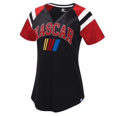 Shop Starter Red/black Nascar Game On Notch V-neck T-shirt