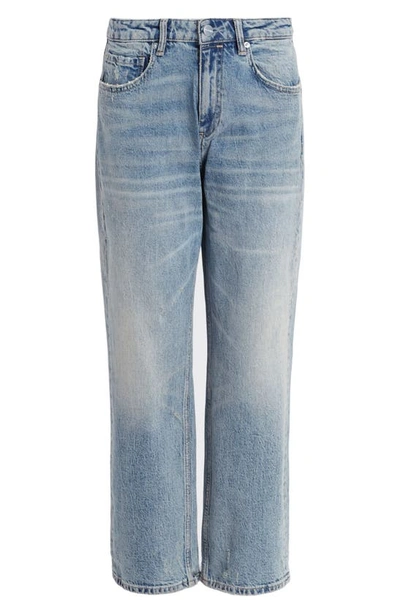 Shop Allsaints Ida High Waist Straight Leg Crop Jeans In Vintage Indigo