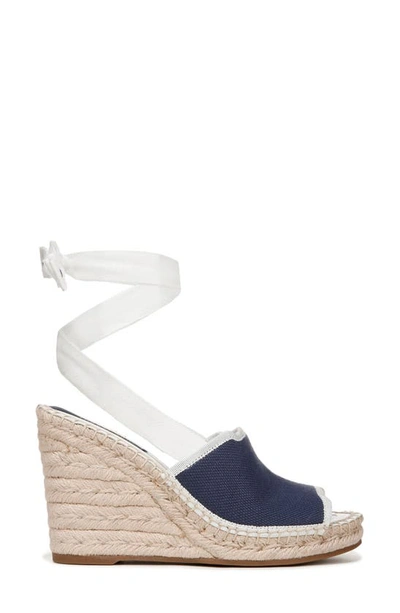 Sarto By Franco Sarto Oak Platform Wedge Espadrille In Navy