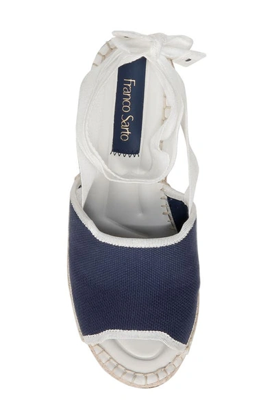 Sarto By Franco Sarto Oak Platform Wedge Espadrille In Navy