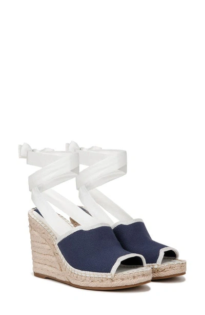 Sarto By Franco Sarto Oak Platform Wedge Espadrille In Navy