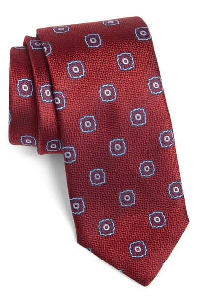 Shop Canali Medallion Silk Tie In Red