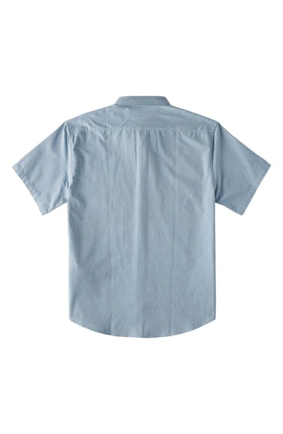 Shop Billabong Kids' All Day Short Sleeve Button-down Shirt In Powder Blue