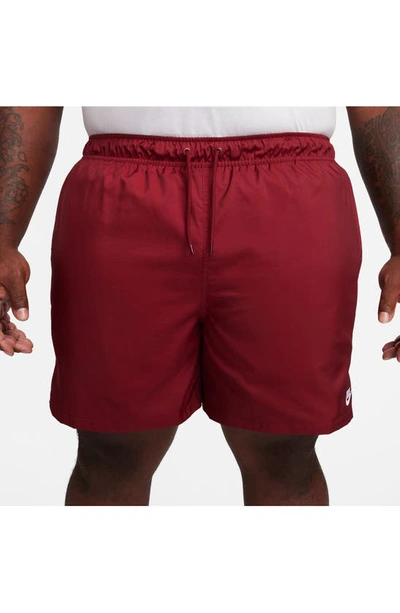 Shop Nike Club Woven Flow Shorts In Team Red/ White