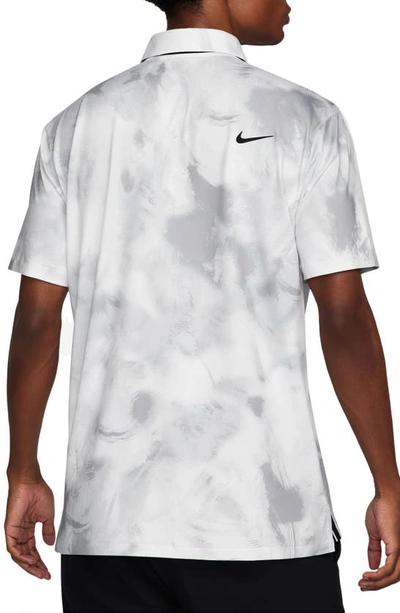 Shop Nike Dri-fit Stretch Golf Polo In White/ Black