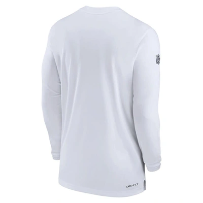Shop Nike White Dallas Cowboys Sideline Coach Performance Long Sleeve T-shirt