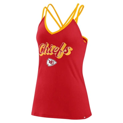 Shop Fanatics Branded Red Kansas City Chiefs Go For It Strappy Crossback Tank Top