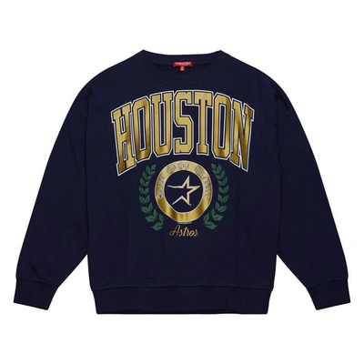 Mitchell & Ness Navy Houston Astros Cooperstown Collection Logo Pullover Sweatshirt In Navy