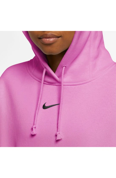 Shop Nike Sportswear Phoenix Fleece Pullover Hoodie In Playful Pink/ Black