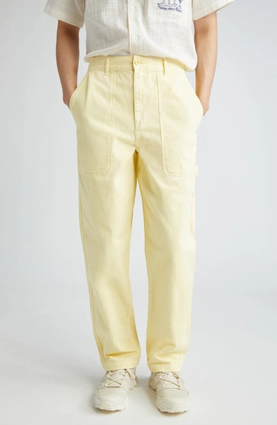 Shop Palmes Broom Organic Cotton Twill Pants In Sunfaded Yellow