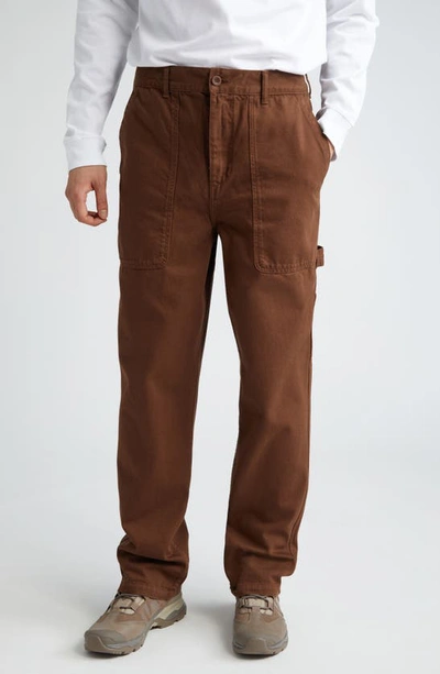 Shop Palmes Broom Organic Cotton Twill Pants In Brown