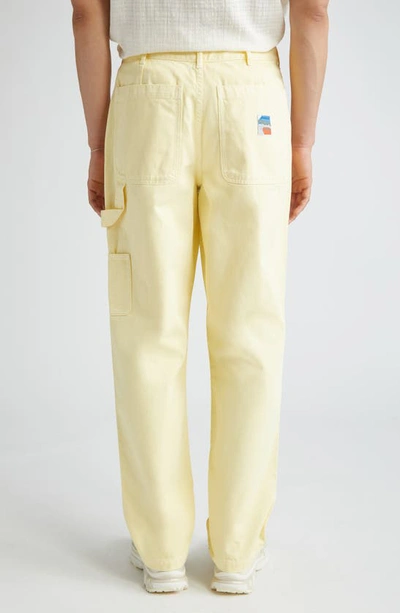 Shop Palmes Broom Organic Cotton Twill Pants In Sunfaded Yellow