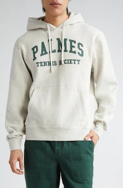 Shop Palmes Mats Organic & Recycled Cotton Logo Graphic Hoodie In Oatmeal