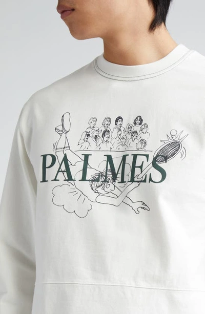 Shop Palmes Stumble Long Sleeve Graphic T-shirt In Off-white
