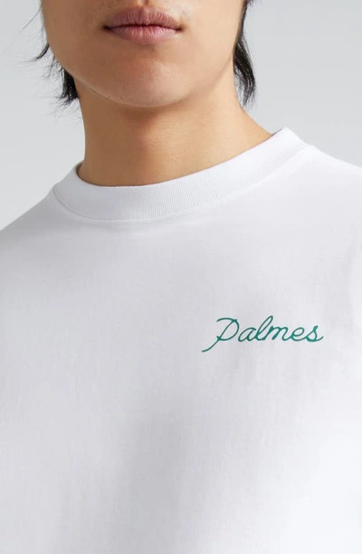 Shop Palmes Sunset Long Sleeve Graphic T-shirt In White