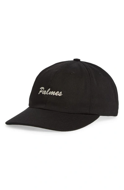 Shop Palmes Alley Logo Adjustable Baseball Cap In Black