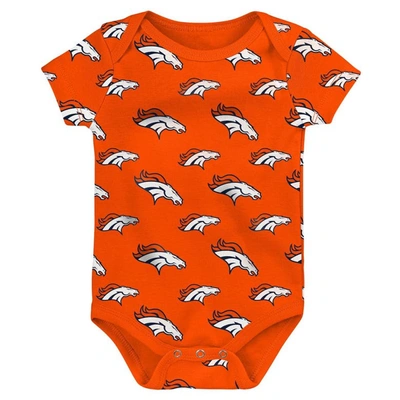 Shop Outerstuff Newborn & Infant Orange/gray Denver Broncos Two-pack Double Up Bodysuit Set