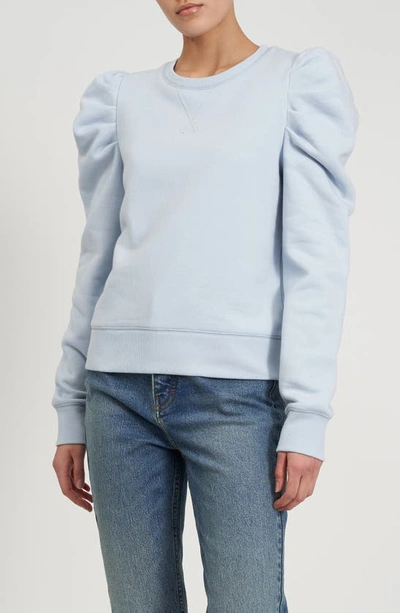 Shop Rebecca Minkoff Janine Puff Sleeve Sweatshirt In Sky
