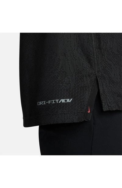 Shop Nike Dri-fit Adv Tiger Woods Golf Polo In Dark Smoke Grey/ Black/ White