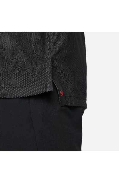 Shop Nike Dri-fit Adv Tiger Woods Golf Polo In Dark Smoke Grey/ Black/ White