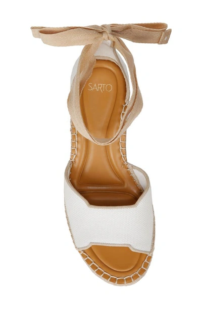 Shop Sarto By Franco Sarto Casey Ankle Wrap Espadrille Platform Wedge Sandal In Beige