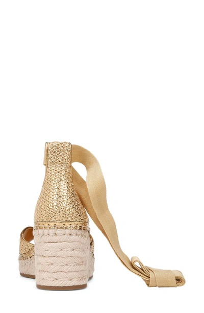 Shop Sarto By Franco Sarto Casey Ankle Wrap Espadrille Platform Wedge Sandal In Gold