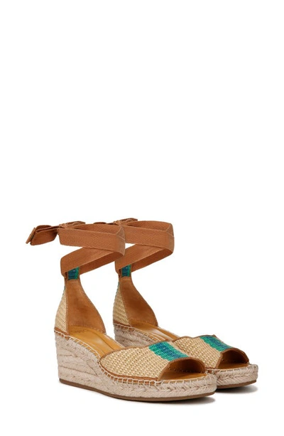 Shop Sarto By Franco Sarto Casey Ankle Wrap Espadrille Platform Wedge Sandal In Natural