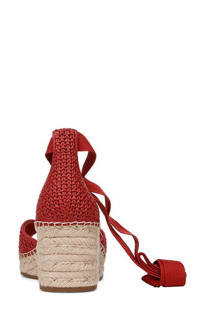 Shop Sarto By Franco Sarto Casey Ankle Wrap Espadrille Platform Wedge Sandal In Red