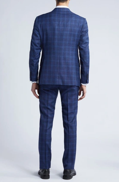 Shop Emporio Armani G-line Windowpane Check Wool Suit In Blue