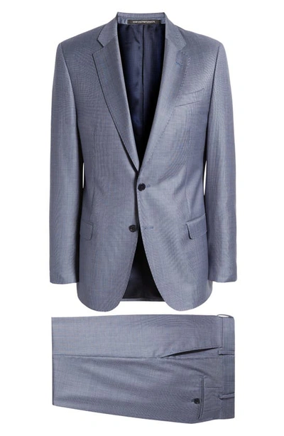 Shop Emporio Armani G-line Wool Suit In Light Blue