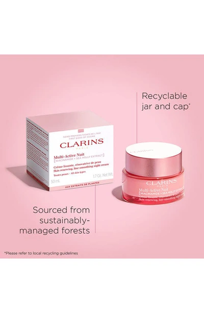 Clarins Multi-active Night Moisturizer For Lines, Pores, Glow With Niacinamide - Dry Skin 1.7 Oz.