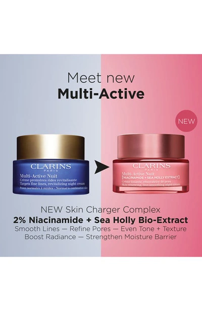 Clarins Multi-active Night Moisturizer For Lines, Pores, Glow With Niacinamide - Dry Skin 1.7 Oz.
