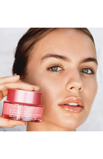 Clarins Multi-active Night Moisturizer For Lines, Pores, Glow With Niacinamide - Dry Skin 1.7 Oz.