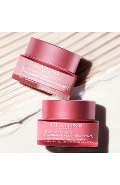 Shop Clarins Multi-active Night Moisturizer For Lines, Pores, Glow With Niacinamide, 1.7 oz