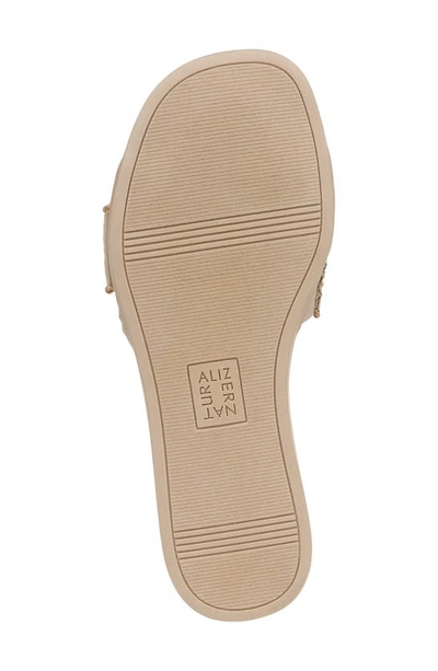 Shop Naturalizer Olivia Slide Sandal In Tan / Silver Fabric