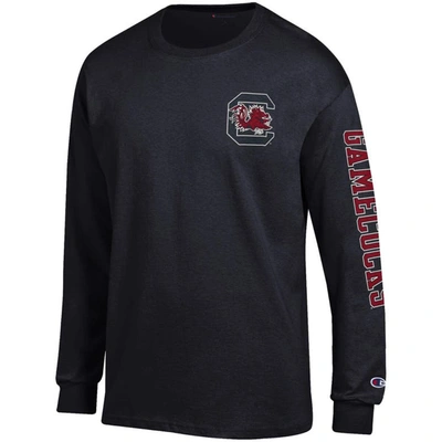 Shop Champion Black South Carolina Gamecocks Team Stack 3-hit Long Sleeve T-shirt