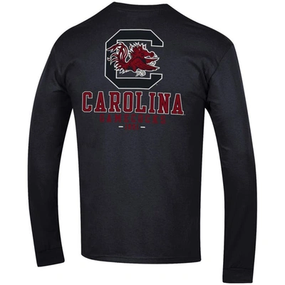 Shop Champion Black South Carolina Gamecocks Team Stack 3-hit Long Sleeve T-shirt