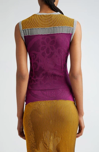 Shop Paolina Russo Patchwork Illusion Colorblock Tank In Carrot/ Grappe