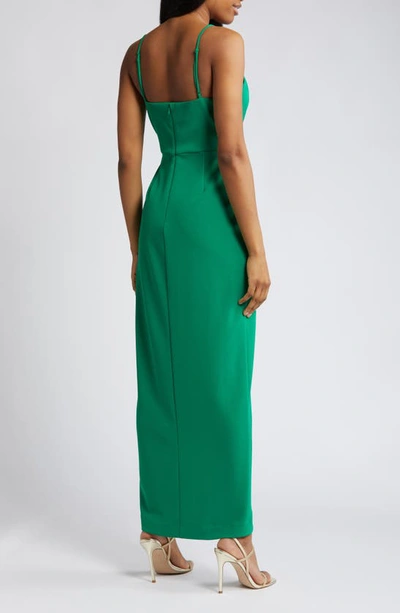 Shop Wayf The Ines V-neck Tulip Gown In Kelly Green