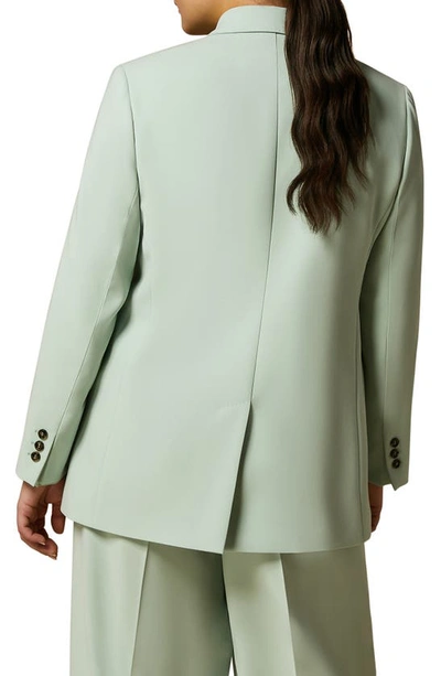 Shop Marina Rinaldi Double Breasted Cady Jacket In Pastel Green